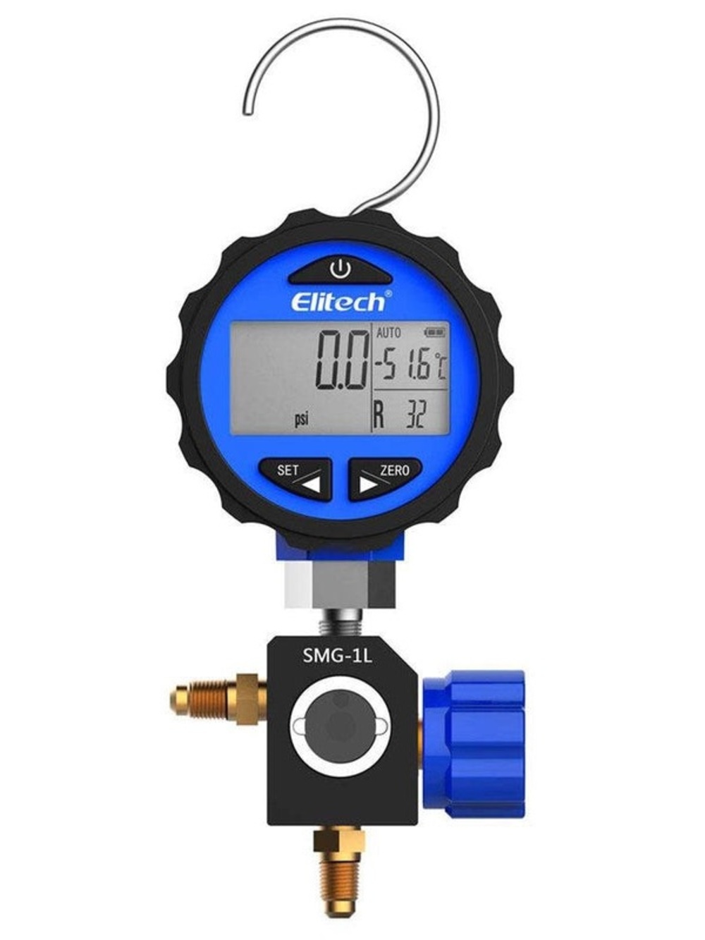 Elitech SMG-1L Digital Pressure Gauge Manifold - Blue/Black